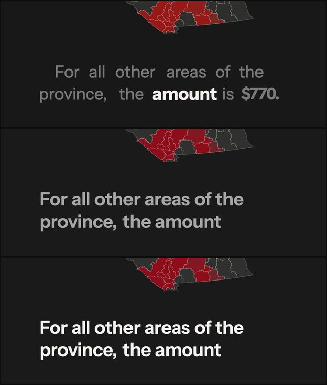 Three caption styles side by side