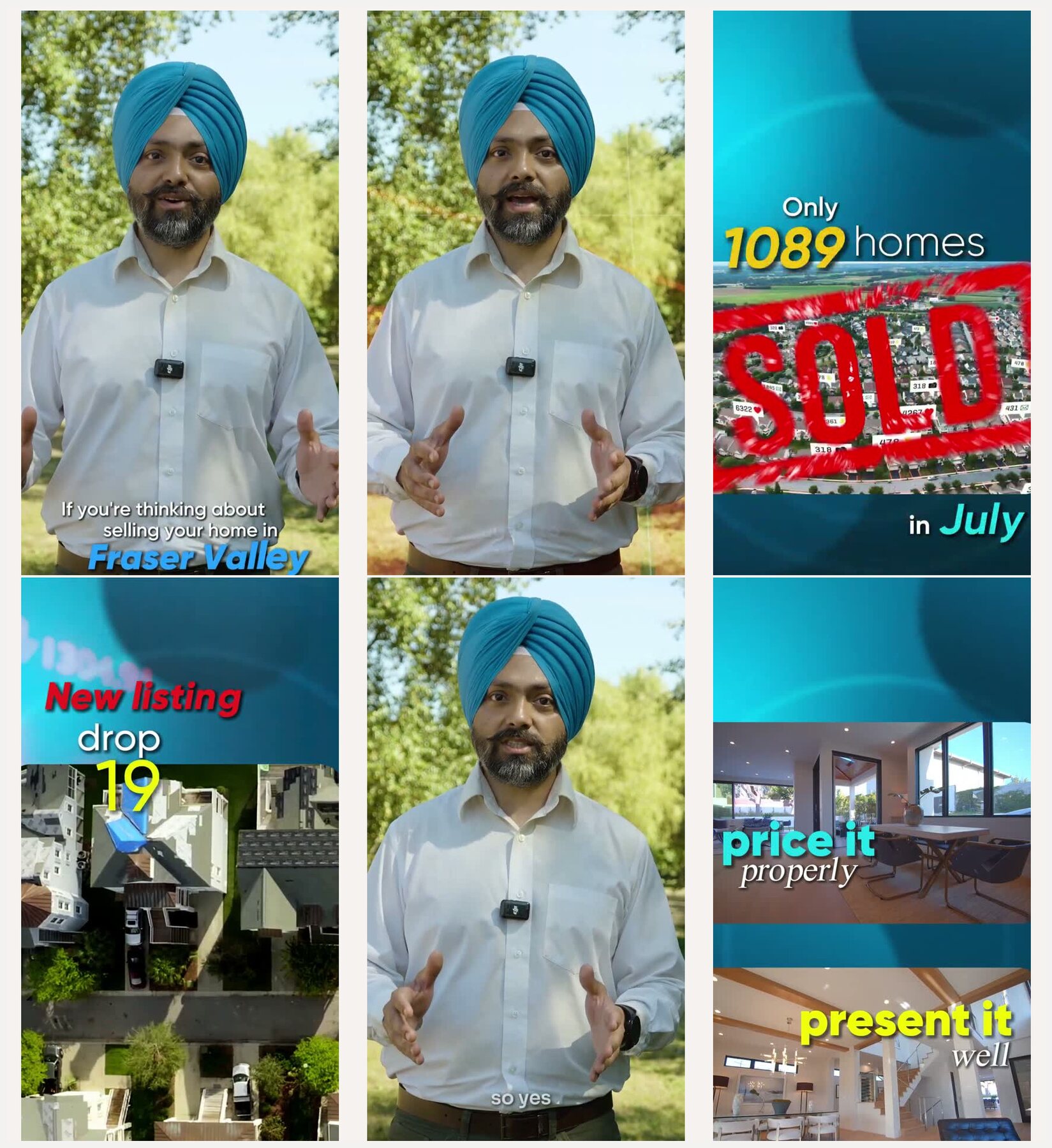 Six panels drawn over frames of his video